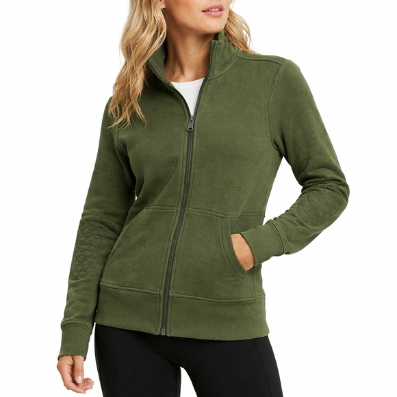lululemon athletica Sweaters - Lululemon ($165) Women’s Green Full Zip Jacket Quilted Elbow Patches Stretch